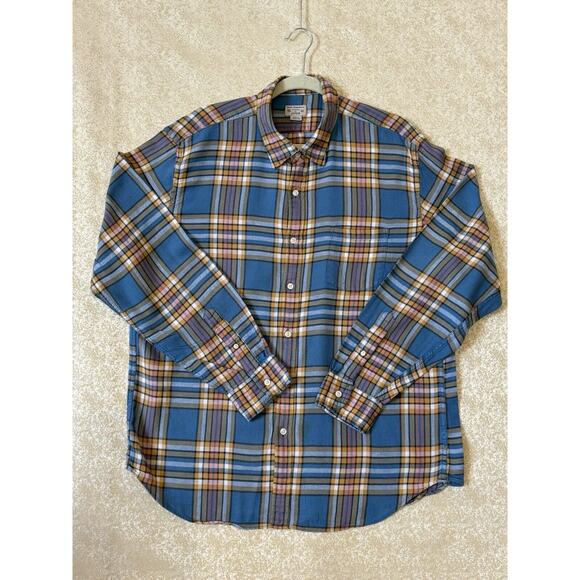 J Crew Mens Size XL Rainbow Plaid Long Sleeve Flannel Button Shirt Soft Woven - Picture 1 of 13